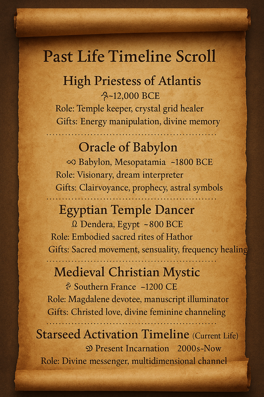 Past Life Timeline Scroll