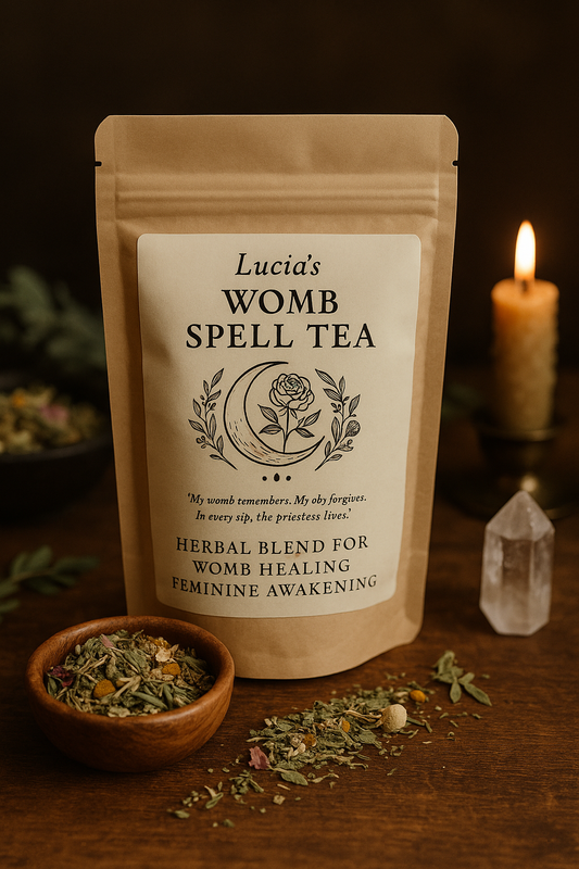 Lucia’s Womb Spell Tea, organic herbal tea.